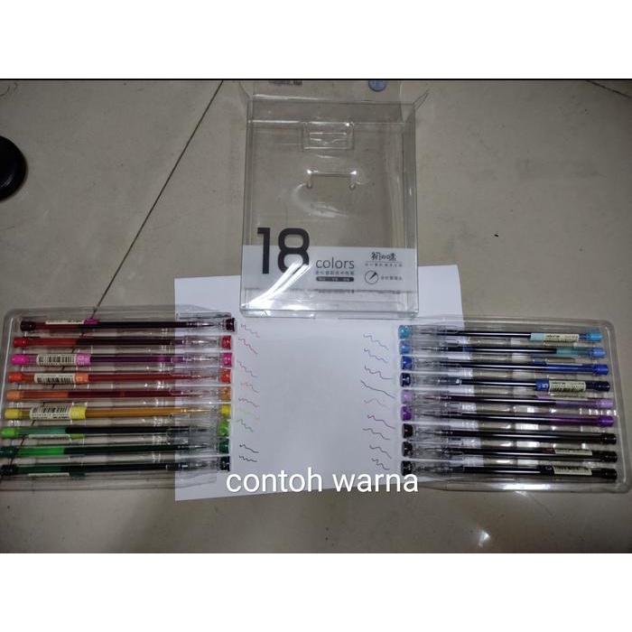 

><><><] ballpoint gel 0.5 18 warna chosch tip kecil cs g 77