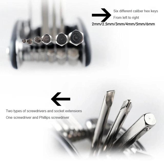 Sudimampir Kunci Shock Lipat Portable Mini Set Kunci Sepeda/Motor Kunci 8 9 10 Ring Pas Obeng 16 In