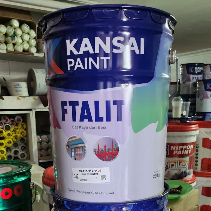 TERBARU FTALIT KANSAI 20 KG 20KG CAT KAYU BESI MINYAK SYNTHETIC HITAM PUTIH DL BISA GOSEND!