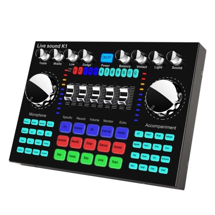 [Expert] Soundcard Sound Card K1 Live Audio Mixer Video Recording Broadcast