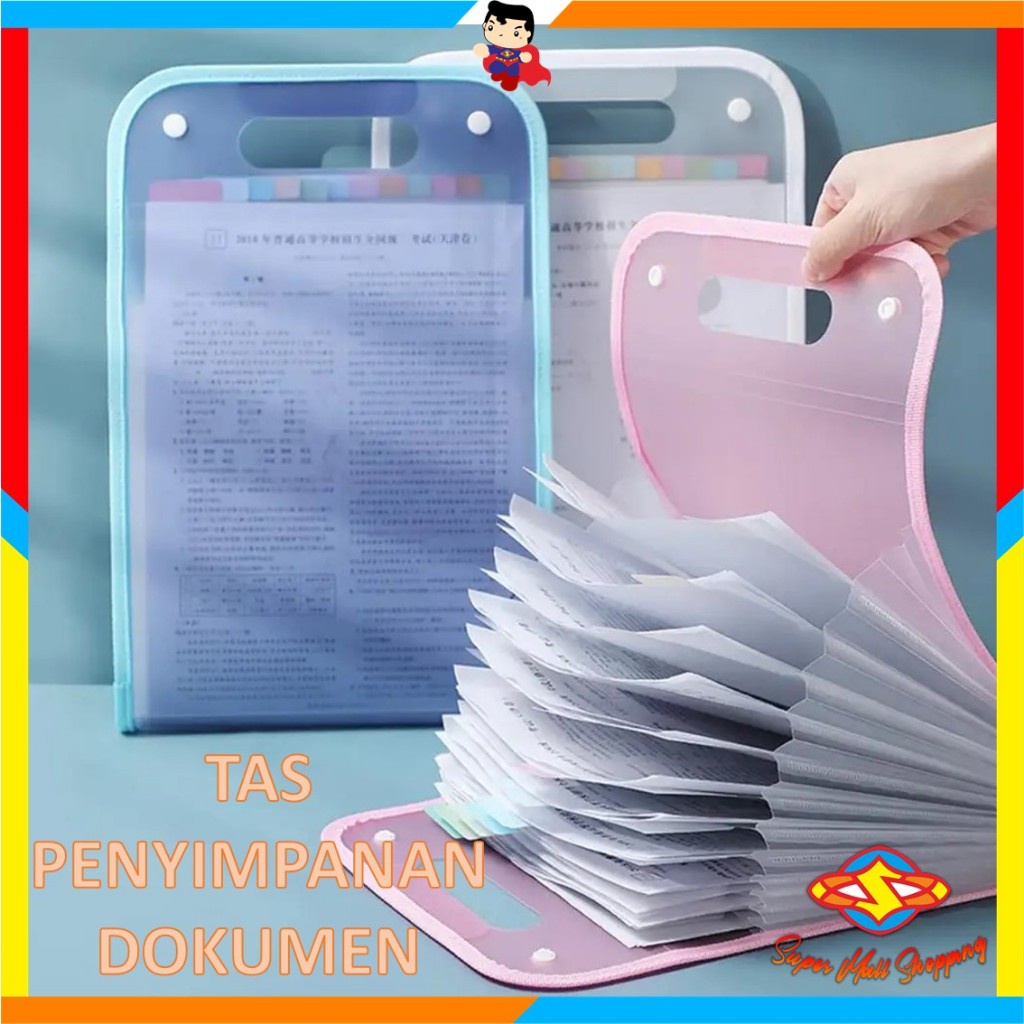 

SMS Tas file Handle Warna Transparan Anti Air Multi Layer Folder Tas File 13 Sekat Map Tas Dokumen
