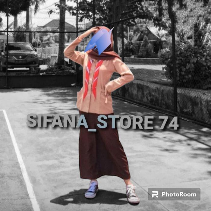 Gemiloo- SETELAN SERAGAM PRAMUKA PANJANG PEREMPUAN PRAMUKA SMP SMA SMK Baju Rok Fashion