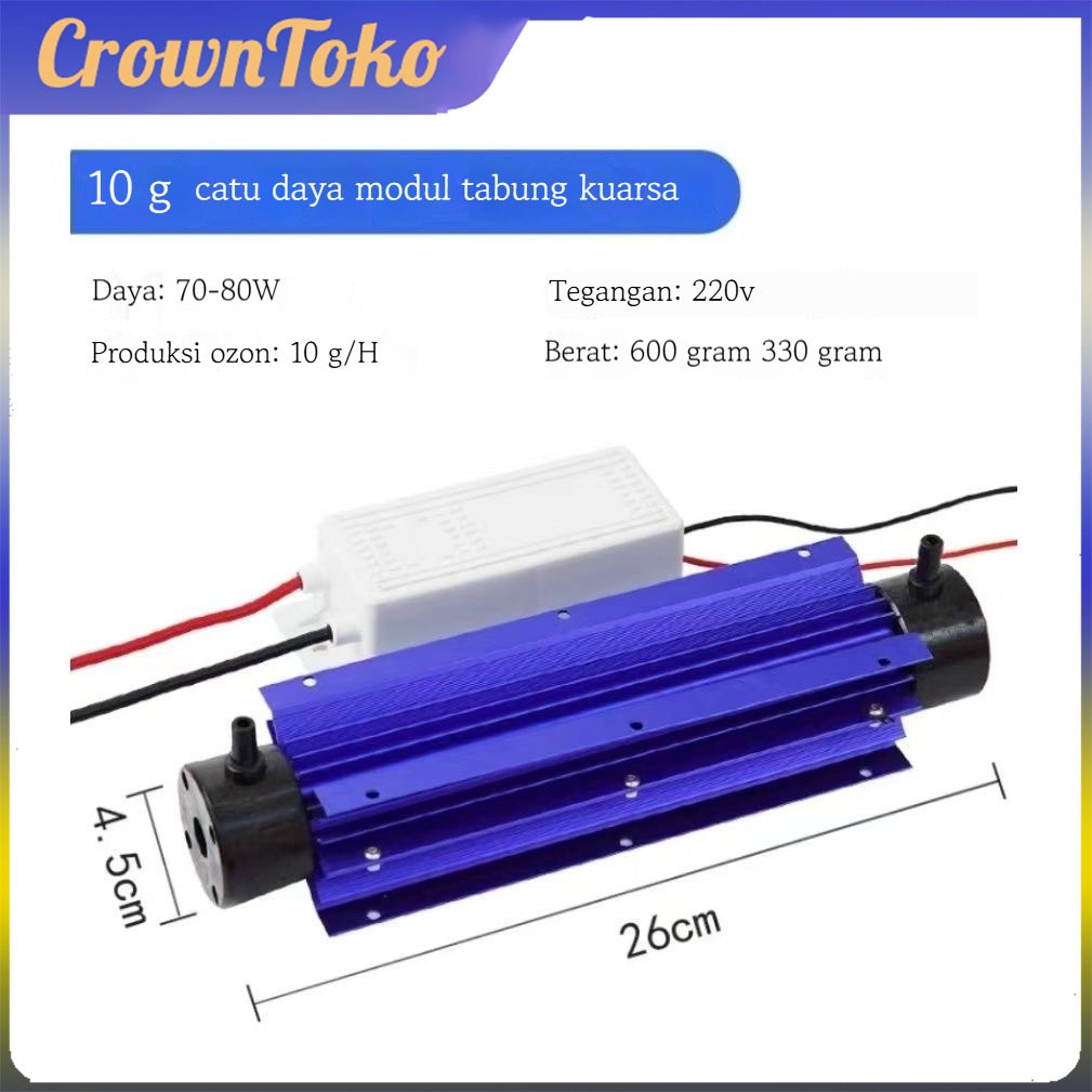 220V 10G Ozone Generator Tube Water Tabung Air Purifier Water Adjustable Purifier tabung ozon Water