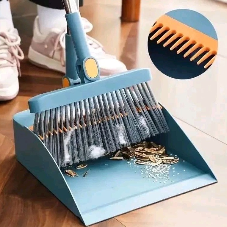 HOT DEALS Sapu Dan Pengki Lipat Set 2 In 1 Sapu Pembersih Lantai Dan Pengki Lipat Set Alat Pembersih