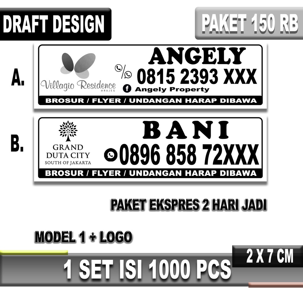 

Isi 1000Pcs Cetak/Custom Sticker Satu Warna Hitam Putih Stiker Label Nama Untuk Marketing Sales