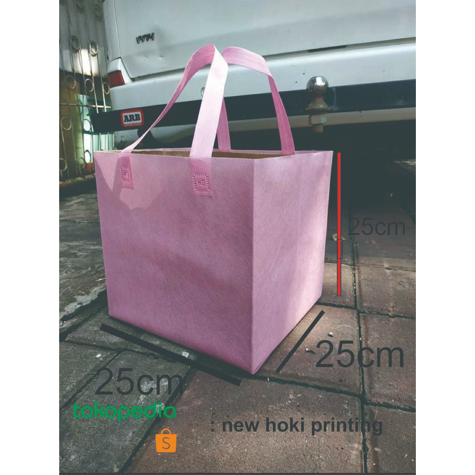 NEW TAS KAIN SPUNBOND GOODIE BAG UKURAN 25 X 25 X 25 Box NASI KOTAK BESEK