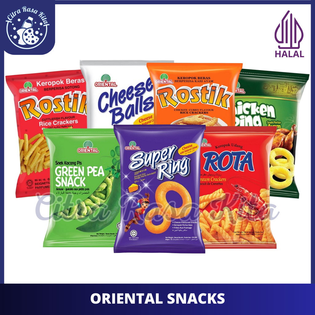 

Oriental Snack Super Ring Rota Green Pea Rostik Chicken Ring 60g