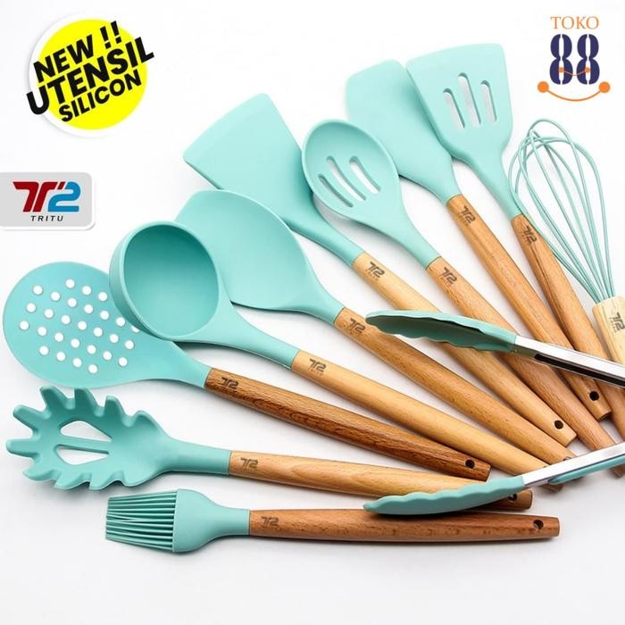 Spatula Sutil Silikon Tahan Panas 1 Set 12 Pcs BRAND TRITU Sutil Set