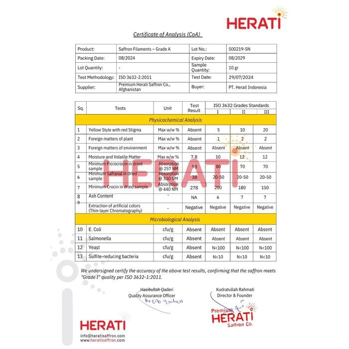 

Terlaris- Saffron Herati Bunga Safron Luxury Grade A++ Original
