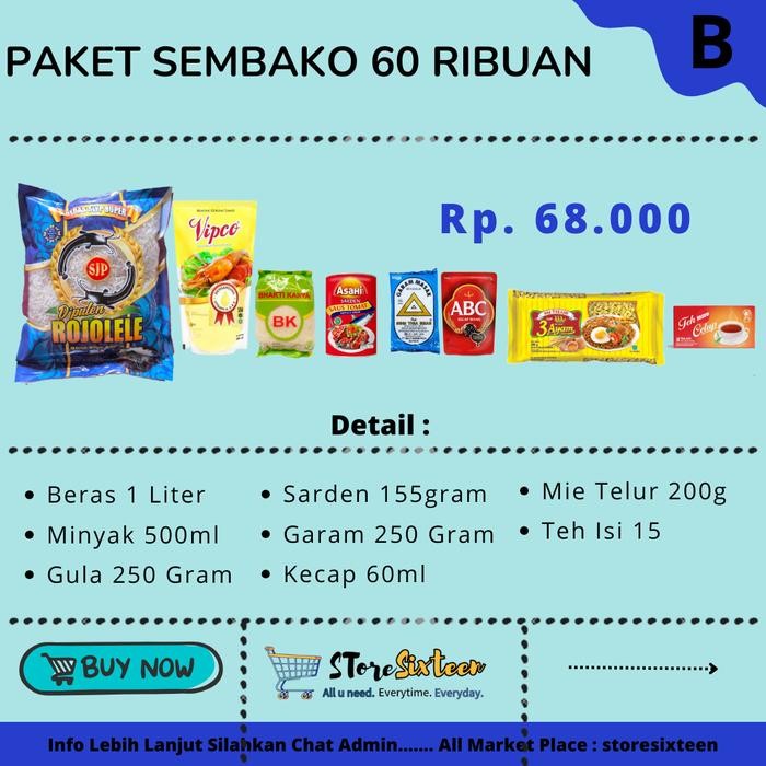 

Kirim,HariYgSama- Paket Sembako Murah 60 Ribuan B / Paket Sembako Murah By Storesixteen
