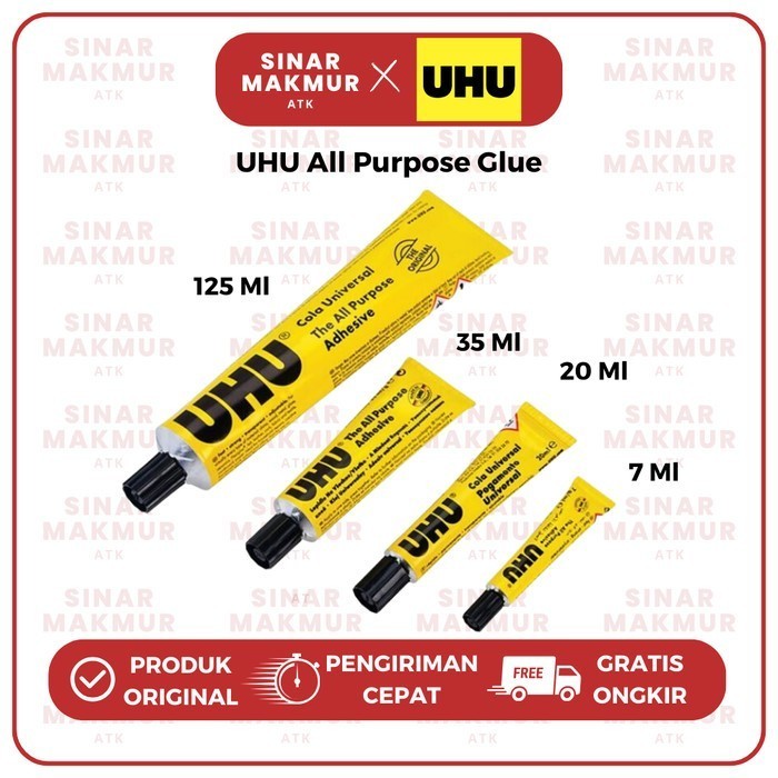 

Lem Cair/ Glue/All Puose Adhesive 7 ml UHU (Renceng)