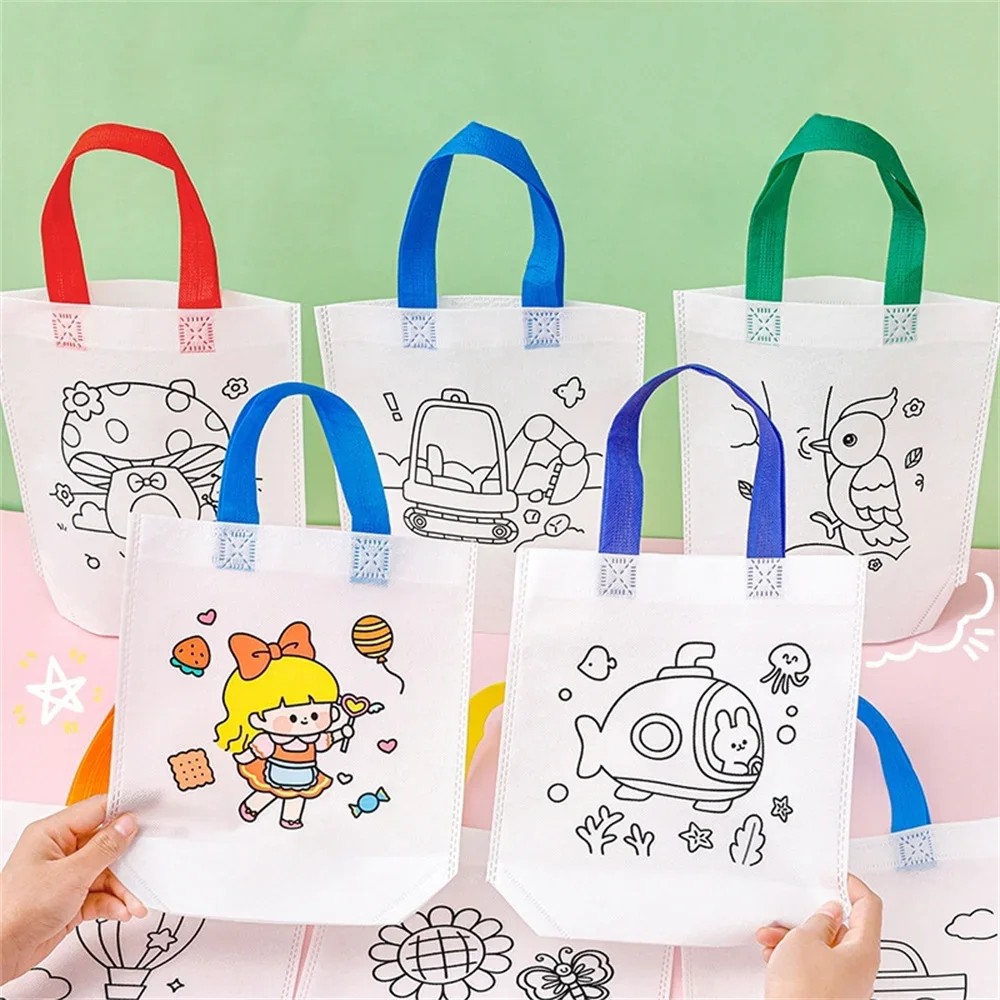 

Diy Coloring Doodle Bags Party Gift Bag For Kids Toy Storage Bag Eco Non-Woven Fabric Bag For