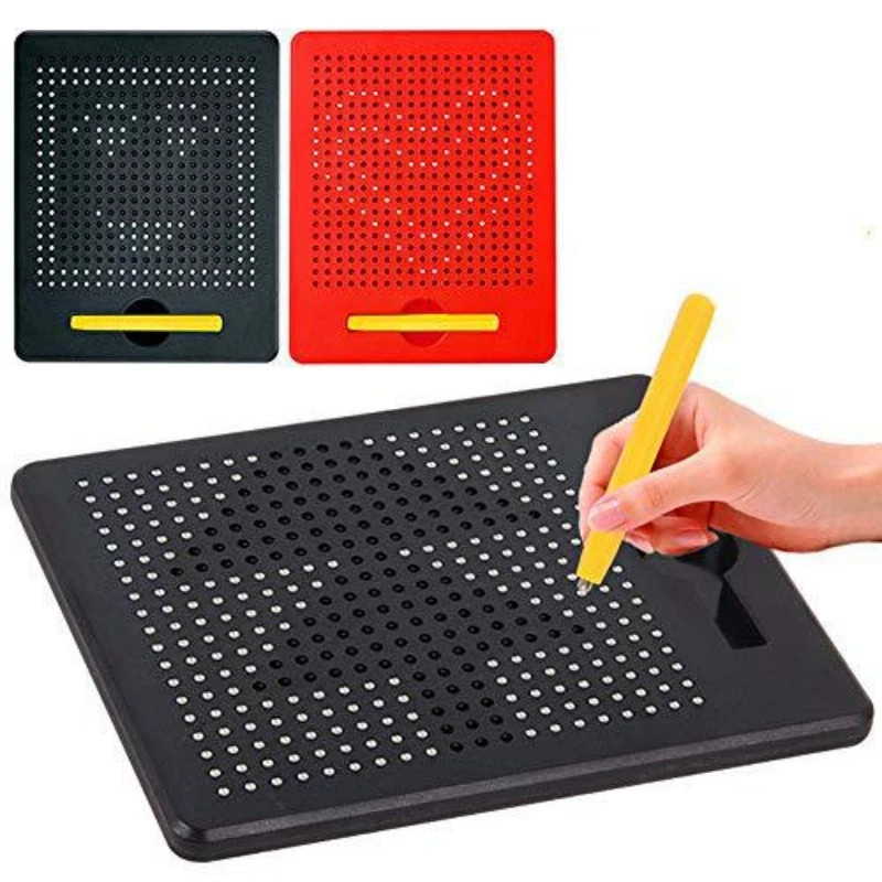 

Magnetic Drawing Board For Toddlers Kids With Beads Drawing Stylus Travel Toys Children Doodle