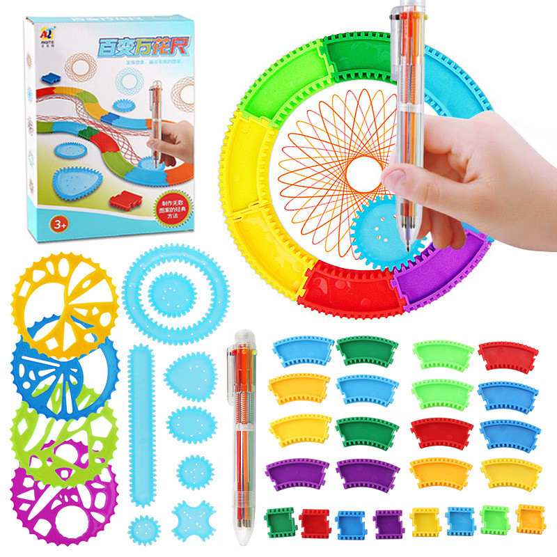 

Geometry Spirograph Drawing Stencils Set Painting Template Art Crafts Creative Kids Educational Toy