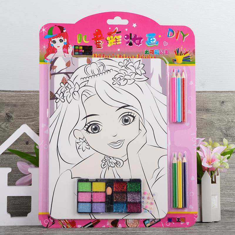 

Kids Handmade Princess Girl Safety Makeup Painting Toy Creative Diy Graffiti Drawing Toys Set For