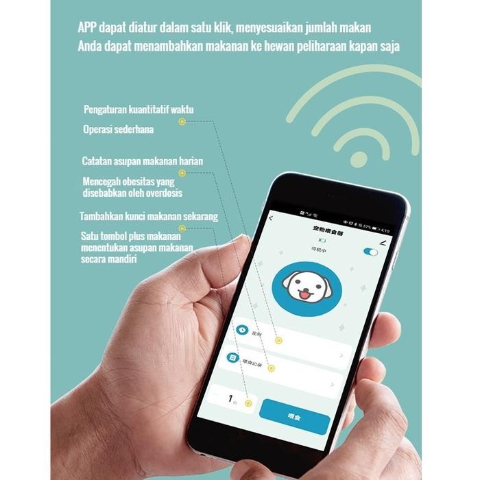 PROMO Tempat Makan Kucing Otomatis Timer 6L Pengaturan APP Feeder Anjing Otomatis Dispenser Makanan