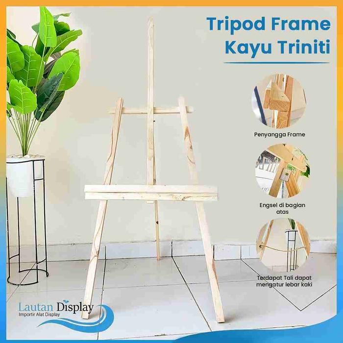 

ready stok easel standing frame kayu wooden board besar stand lukis kayu jati belanda penyanggah