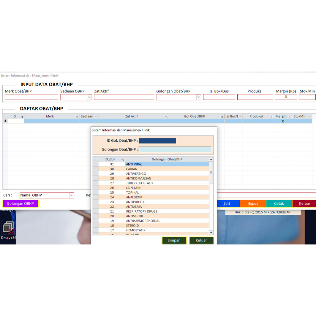 Software Aplikasi Management Klinik rekam medis