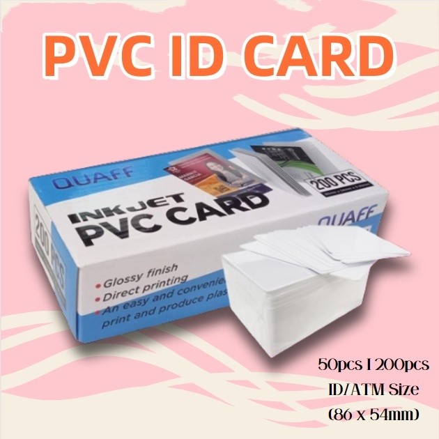 

QUAFF Kartu printable inkjet Id card (PVC ID CARD) bisa inkjet 200pcs/box 86mm*54mm