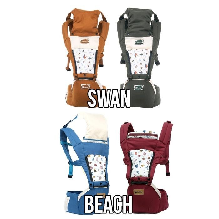 Auraby- Snobby Hipseat Swan & Beach Series Saku Sirkulasi