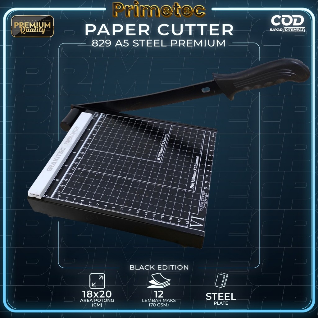 

Paper Cutter Mini A5 ( Alat Potong / Mesin Pemotong Kertas HVS, Sticker, Dos, PVC ID Card, Yellow