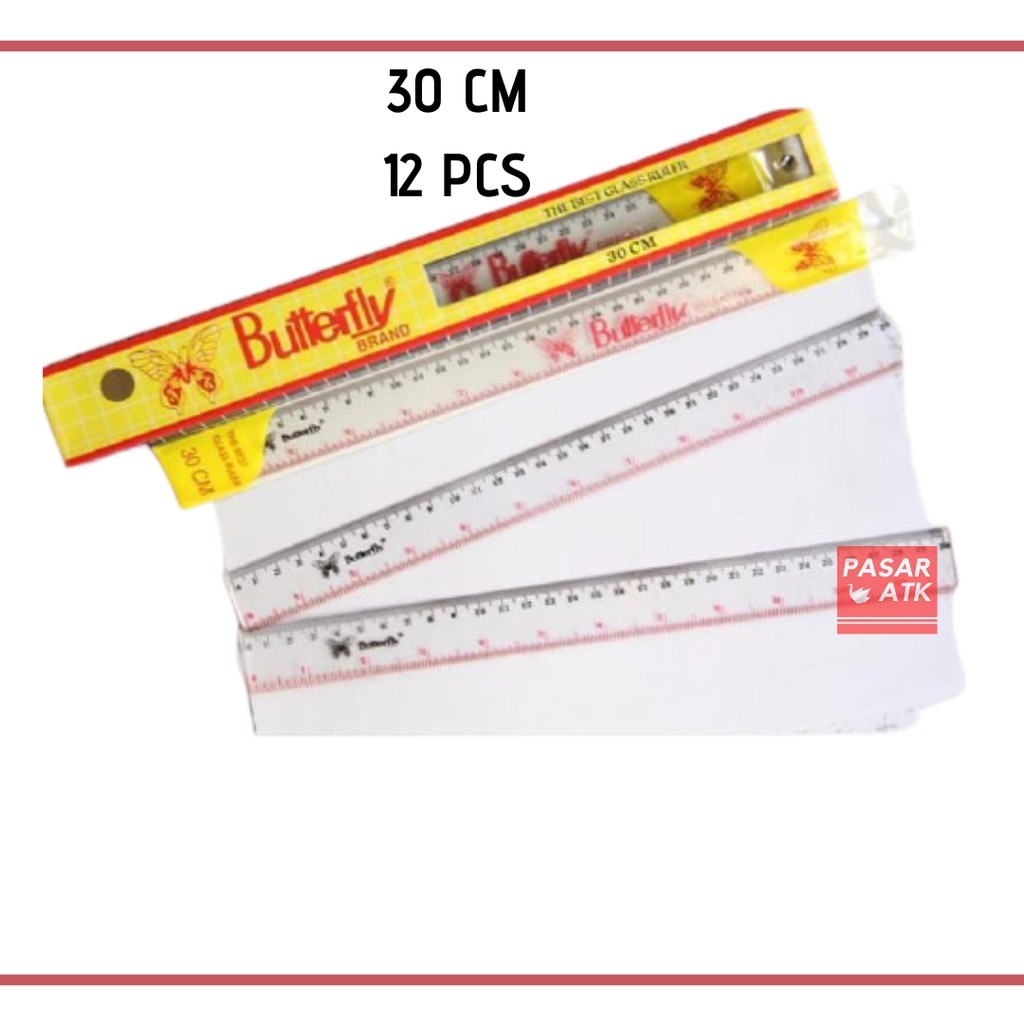 

Penggaris Plastik BUTTERFLY 30 cm (12 pcs)