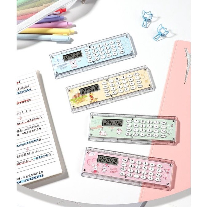 

2in 1 Kalkulator Penggaris Multifungsi 8 Digit 15cm