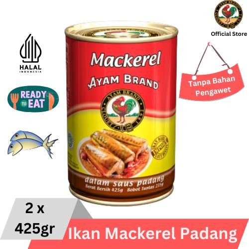 

NewZbgt- Ikan Mackerel Kaleng Saus Padang Ayam Brand 2 pcs 425gr