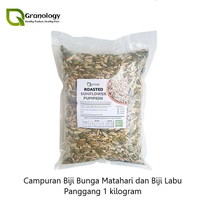 

NewZbgt- Roasted Mix Sunflower Seed dan Pumpkin Seed (1 kilogram) by Granology