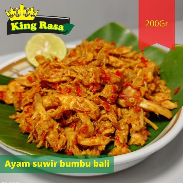 

NewZbgt- Ayam Suwir Bumbu Bali Ayam Suwir Pedas Gurih 200 gr Frozen King Rasa