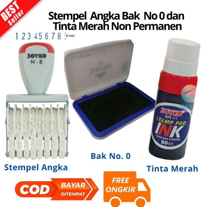 

[N8] BAYAR DI TEMPAT Paket Stempel 8 Angka N8 Bak Stempel dan Tinta Non Permanen Nomor Number Stamp