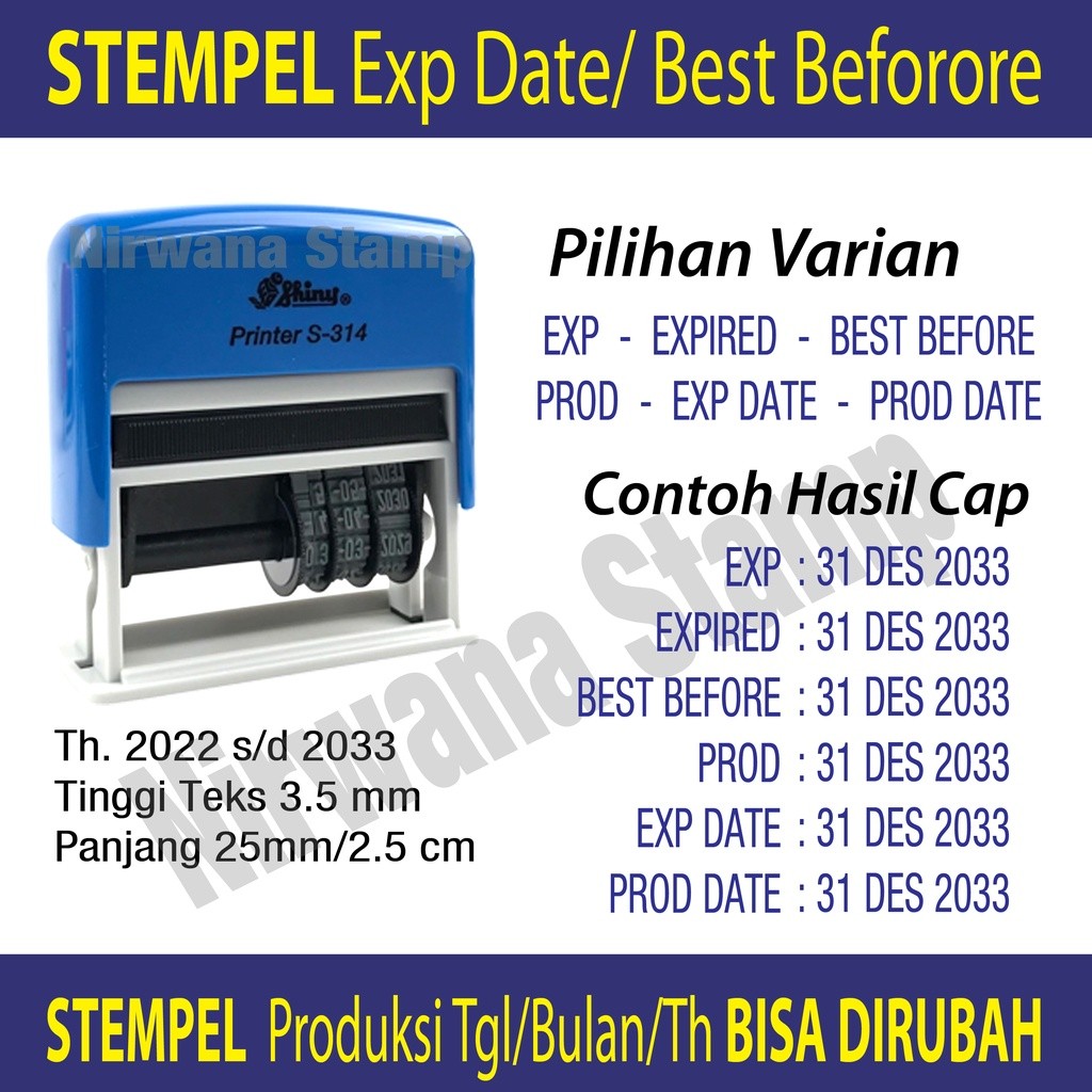 

Stempel Tanggal Produk - Expired - Kadaluwarsa - Exp Date - Best Before