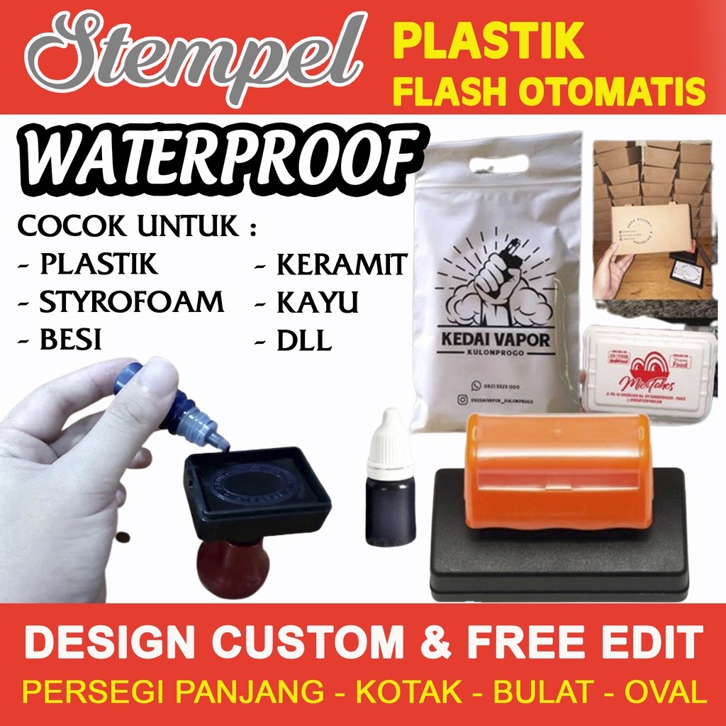 

Stempel Plastik / Sterofoam / Mika + Free Tinta Permanent Waterproff