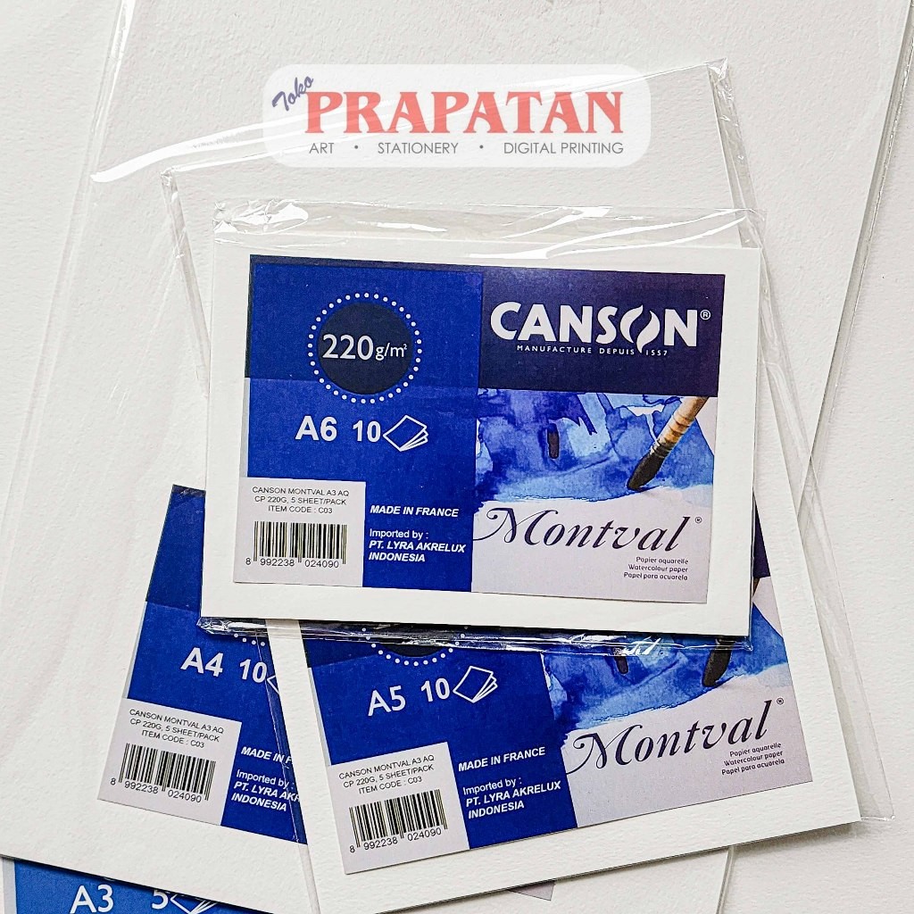 

Canson Montval Watercolor Paper 220gsm Kertas Cat Air