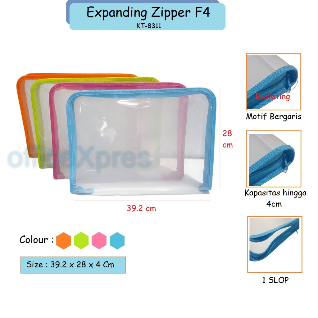 Map Zipper F4 / Map Sleting / Map Resleting Zipper Bag 8311 / Map File Folio / Map Dokumen
