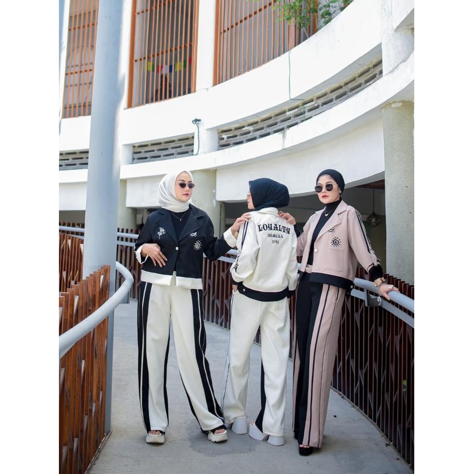 Hijara- Serie Damara by Numiaa Fashion I Baju Wanita Muslim Setelan Celana Blazer dan Kemeja
