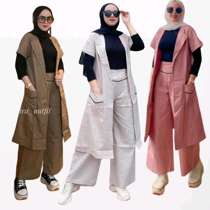 Hijara- Setelan Wanita Long Outer Kulot FAHIRA