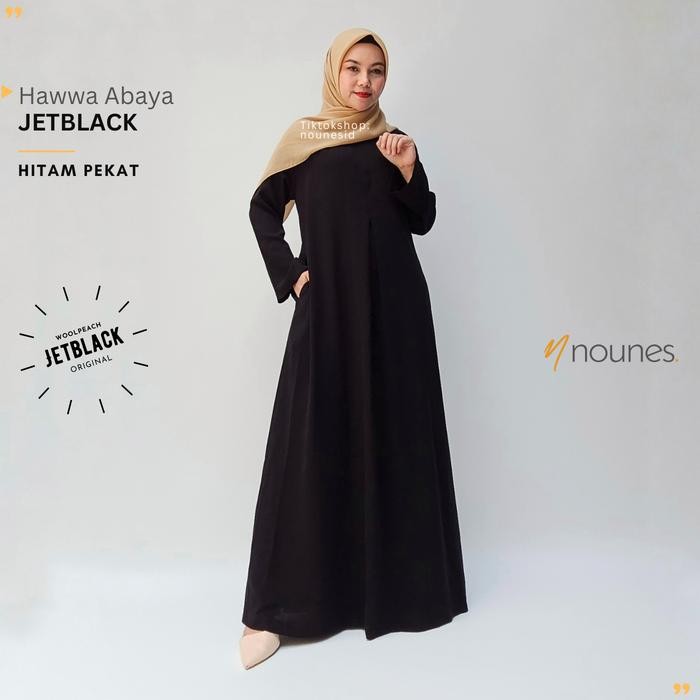 Busanae- JETBLACK Nounes Hawwa Abaya dress Gamis Hitam Pekat