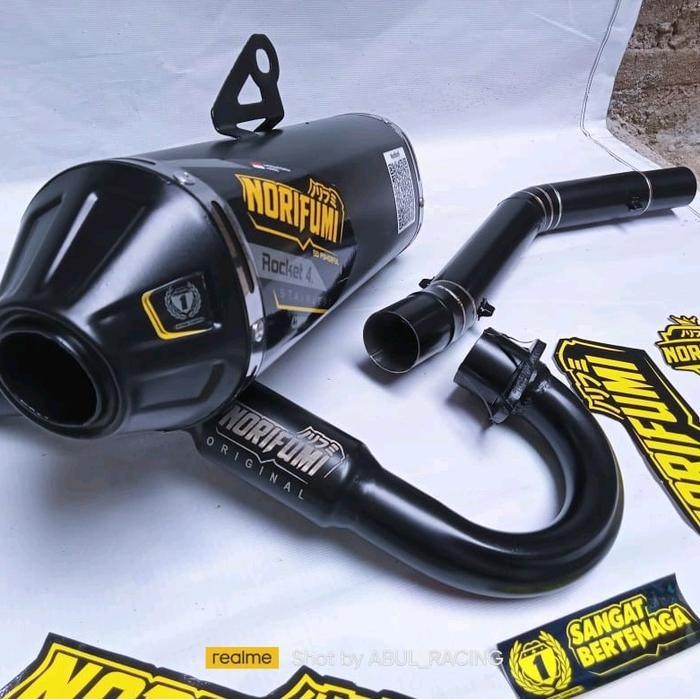 PREMIUM KNALPOT NORIFUMI ROKET 4 FULL BLACK PNP CRF KLX BF/ DTRECKER WR Gas Bulat