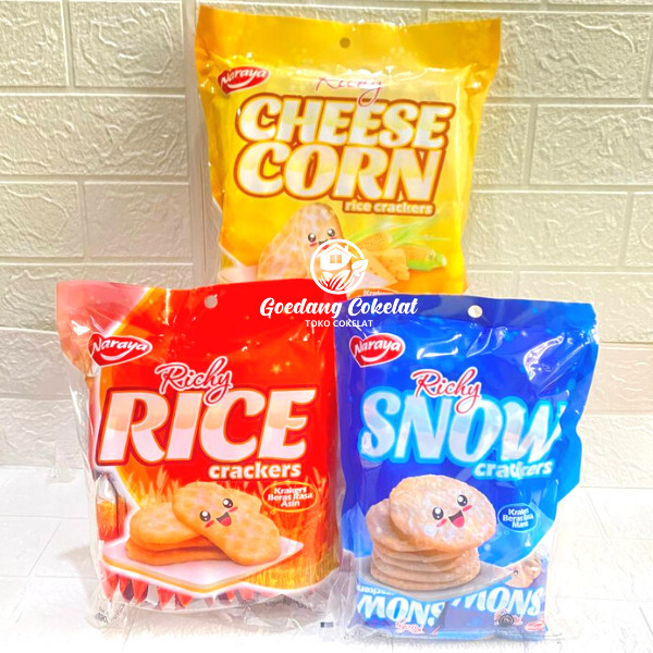 

Sajiandapur Naraya Richy Snow Rice Cheese Corn Crackers Kreker Beras 120 Gr