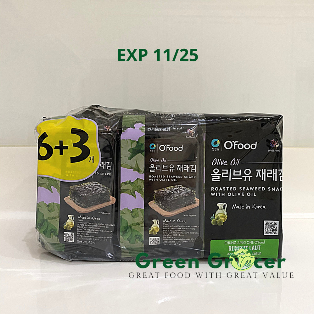 

Sajiandapur Chung Jung One Seaweed/Nori With Olive Oil (6+3) 4.5Gr X9 /Rumput Laut