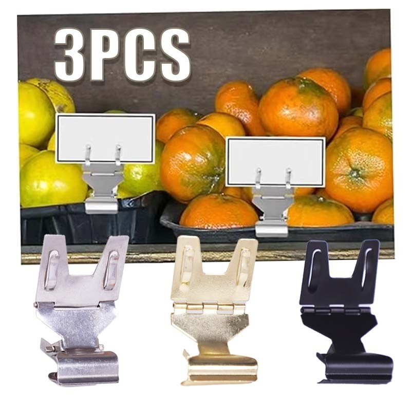 

UM1 3pcs Penjepit Label Promo Bahan Logam Jepitan Emas Penjepit Tag Label Jepit Jepitan Nametag