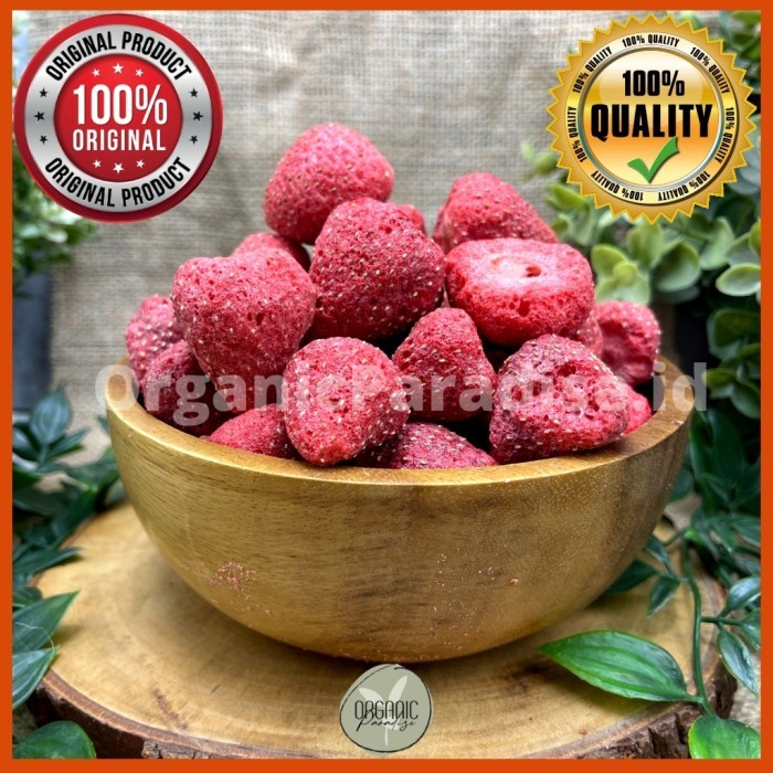 

Sajiandapur Organic Paradise Freeze Dried Starwberry 100 Gram Whole / Snack Strawberry Kering 100