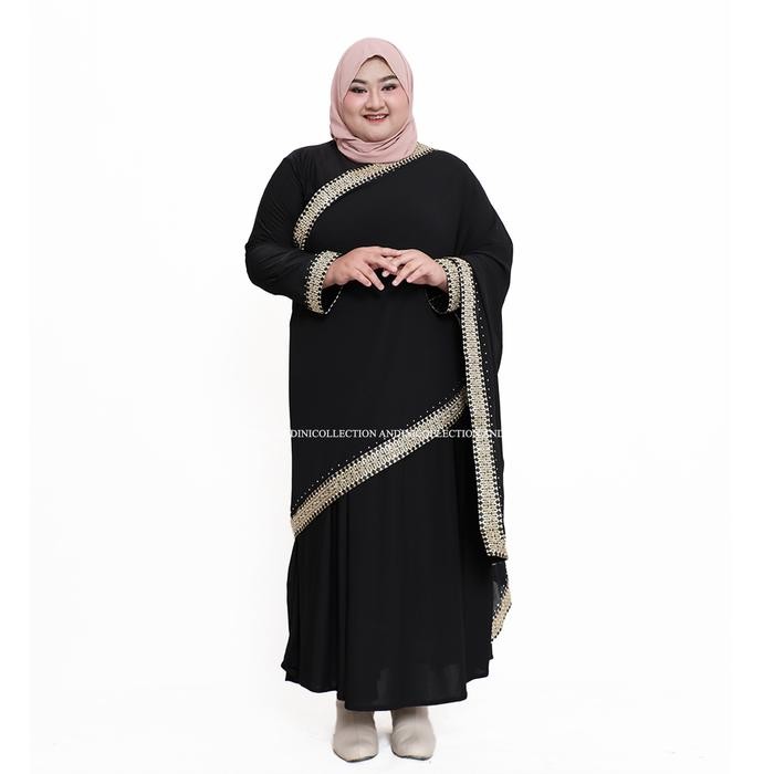 Layali- Andinicollection Abaya Turkey 130 Amarta EKSTRA JUMBO LD 130-135 Hitam Dewasa Muslim