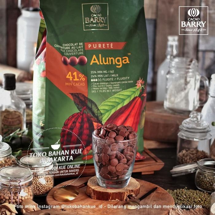 

Cacao Barry - ALUNGA 41% 500gr Milk Chocolate Couverture Cokelat Coin