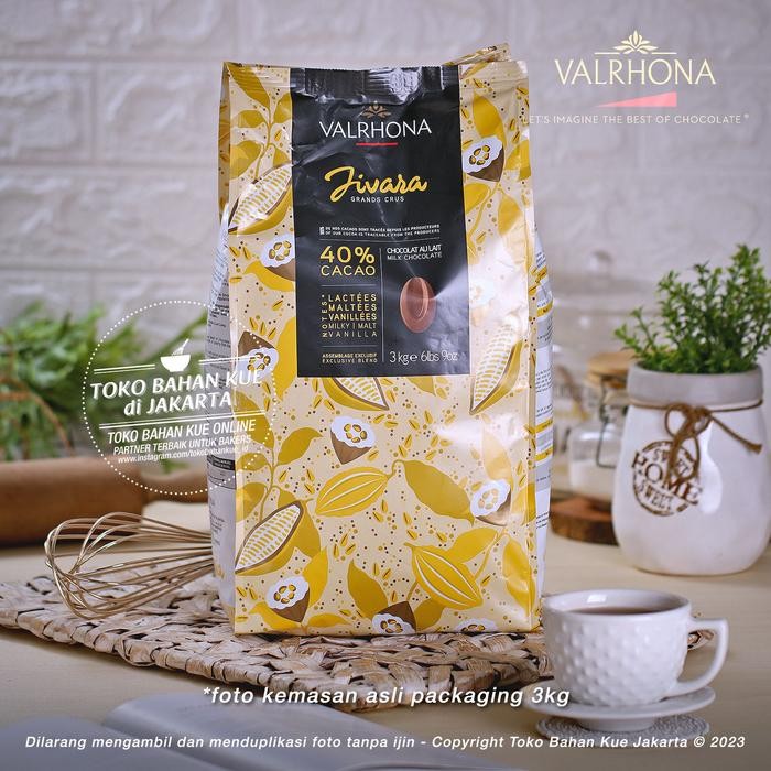 

Valrhona JIVARA 40% Milk Chocolate 1kg Couverture Cokelat Susu