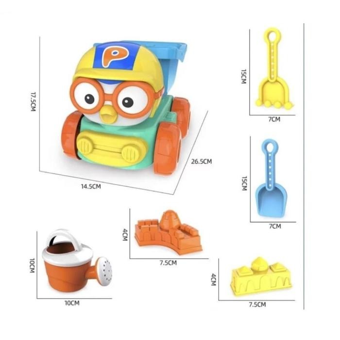 [BAROKAH] set mainan cetakan alat pasir anak model PORORO