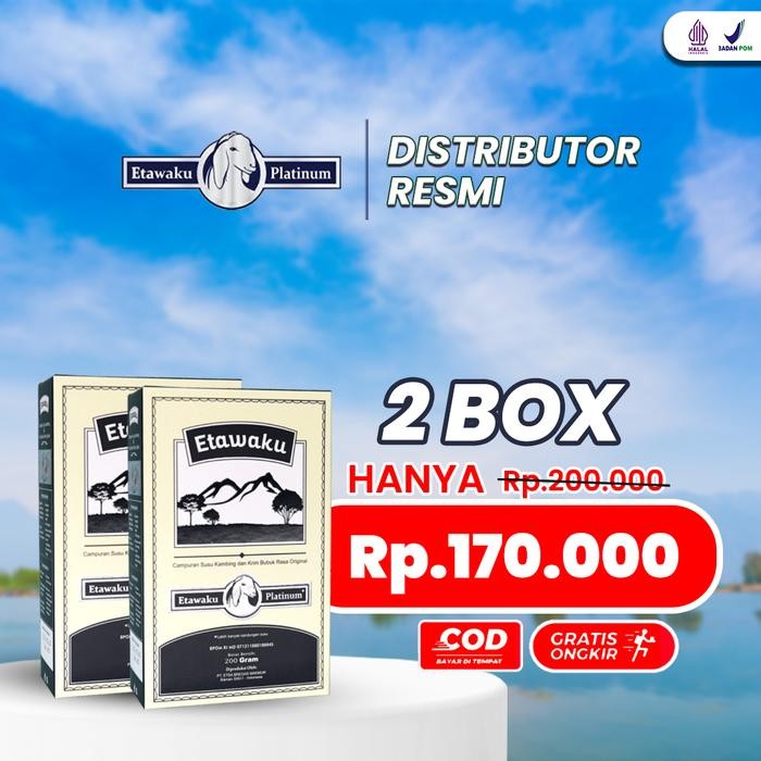 

SALE TERBARU ETAWAKU PLATINUM SUSU KAMBING ETAWA 2 BOX BPOM HALAL READYY
