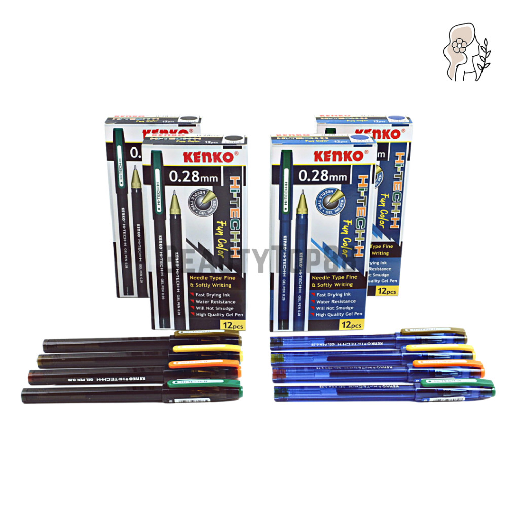 

UM1 Pulpen Kenko Hi Tech Fun Color 0.28 mm - Ballpoint Pen Tinta Gel Hi-Tech-H Tutup Warna Warni