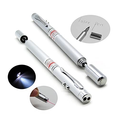 

UM1 5in1 Alat Tulis Pena Pulpen Tinta Hitam Laser Senter Pointer Persentasi Teleskopik Magnet